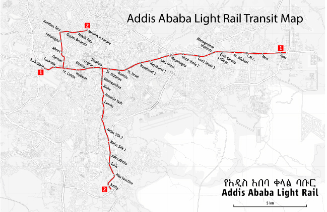 Addis Ababa Light Rail Transit Map