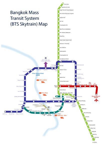 Bangkok Mass Transit System (BTS Skytrain) Map