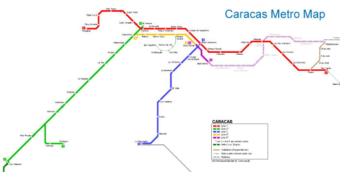 Caracas Metro Map