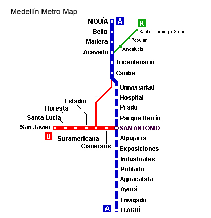 Medellín Metro Map