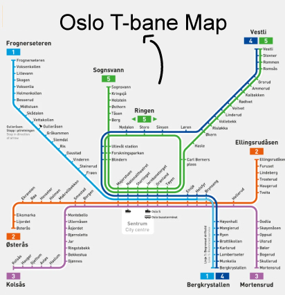 Oslo T-bane Map