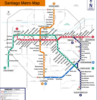 Santiago Metro Map