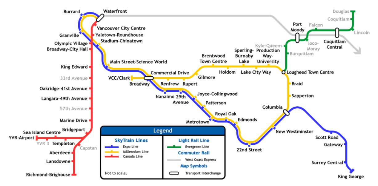 Vancouver SkyTrain map