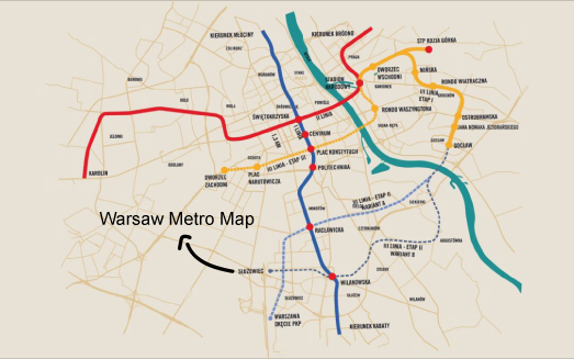 Warsaw Metro Map