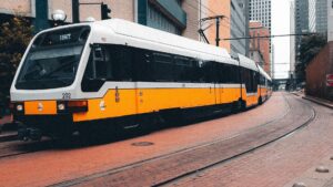 train moving on track, the most apt public transportation in Dallas